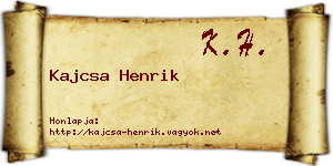 Kajcsa Henrik névjegykártya